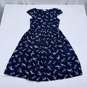 Emily and Fin Mod‎ Cloth Airplanes Fit Flare Dress Womens Large Come Fly With Me